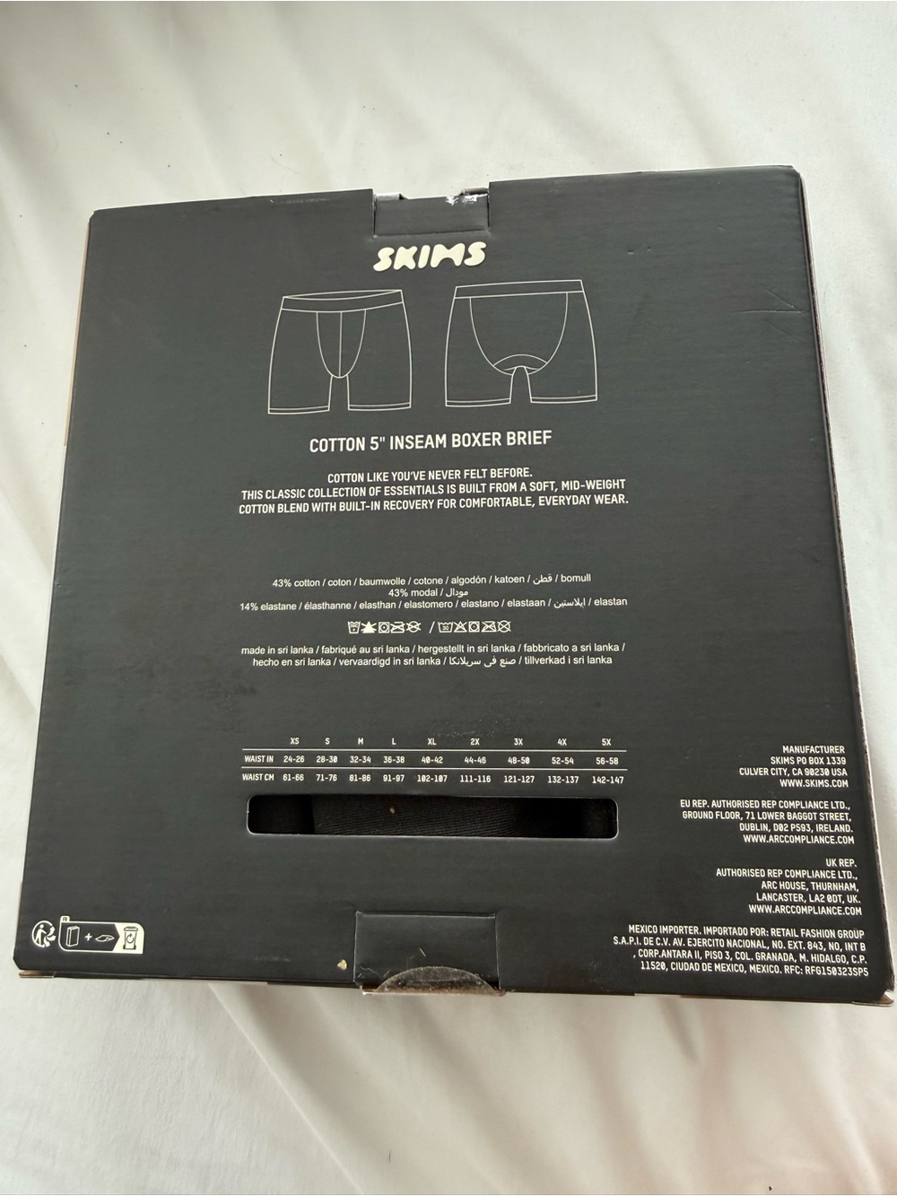 Skims Black men’s 3 pack Cotton 5" Inseam Boxer Briefs